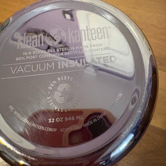 Klean Kanteen-32 oz. insulated bottle-Used Once-Like New-Retails for $35 - Picture 2 of 3